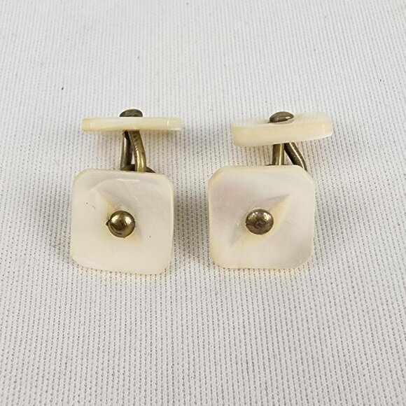 Vintage Abalone Schell Cuff Links - Picture 4 of 6